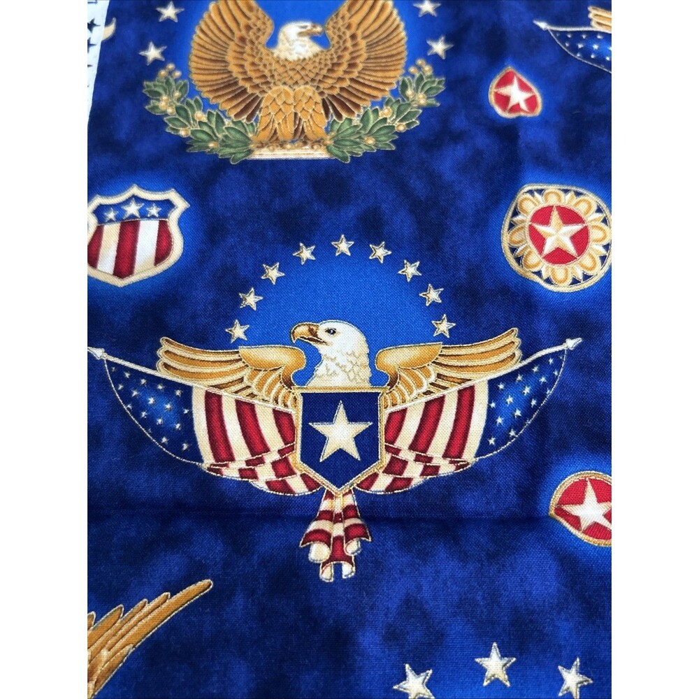 People’s House Hoffman Cotton Fabric Patriotic Eagle Print 1/2 Yard - Picture 8 of 9